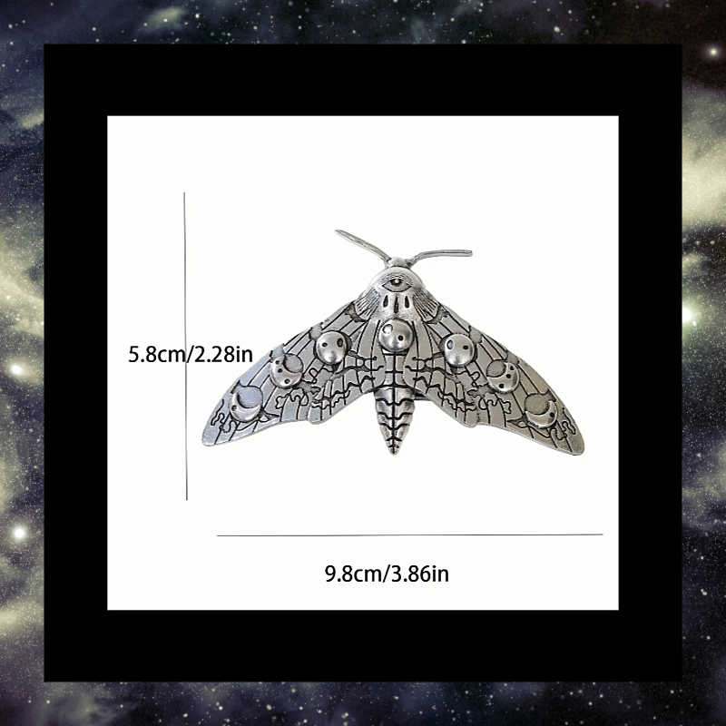 Celestial Moon Moth Vintage Hair Barrette Clip