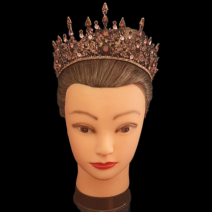 Regal Pink Crystal Tiara Crown