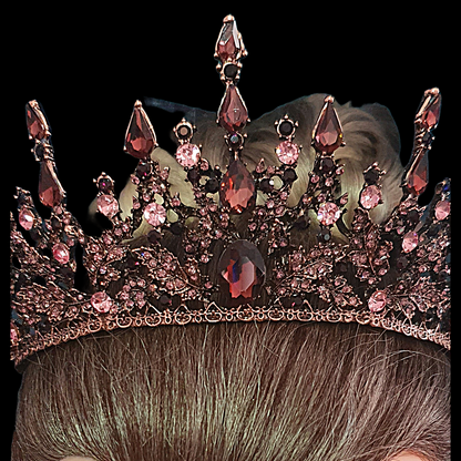 Regal Pink Crystal Tiara Crown