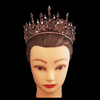 Regal Pink Crystal Tiara Crown