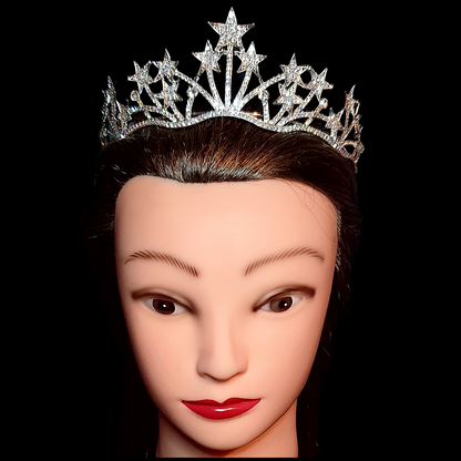 Celestial Star Shaped Crystal Tiara Starry Crown Headpiece