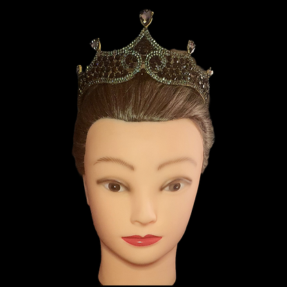 Black crystal rhinestone tiara crown