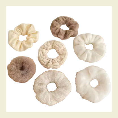 Set of 7 hair scrunchie bobble