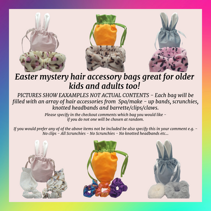 Easter bunny or carrot mystery hair accessory bags 8 years +