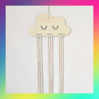Wooden cloud hair accessories bow and clips holder