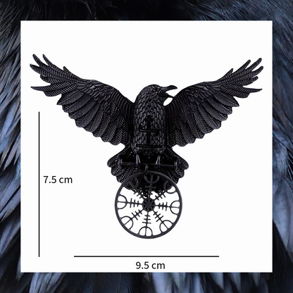 Raven Black Bird And The Helm of Awe Viking Vintage Hair Barrette Clip