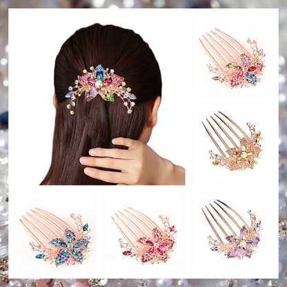 Australian crystal flower hair slides
