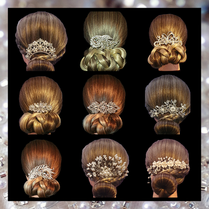 Crystal hair slides updo pieces for bridal, prom and other occasions