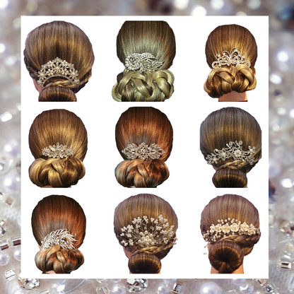 Crystal hair slides updo pieces for bridal, prom and other occasions