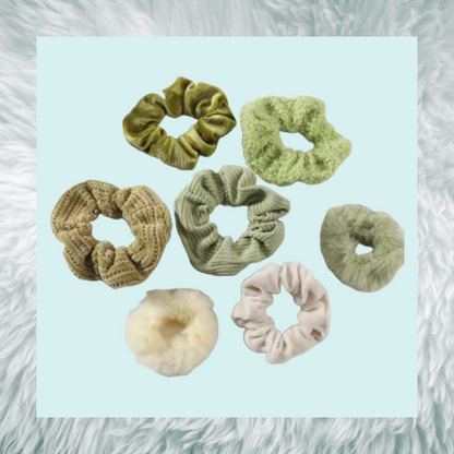 Set of 7 hair scrunchie bobble