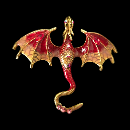 Enamel Flying Dragon Pin Brooch