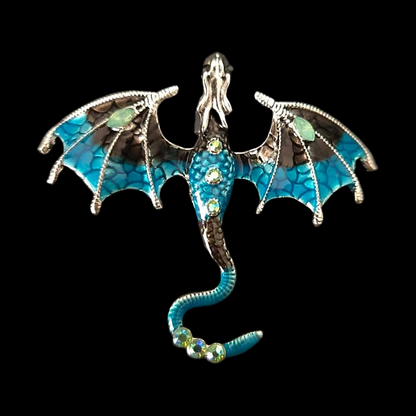 Enamel Flying Dragon Pin Brooch