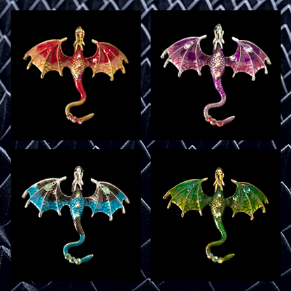 Enamel Flying Dragon Pin Brooch