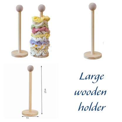 Hair scrunchie bobble hair band holder - wooden storage stand - large stand