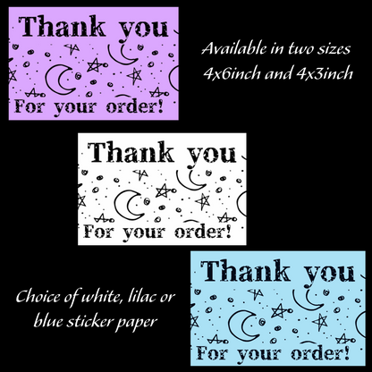 Packaging thermal stickers moon and stars