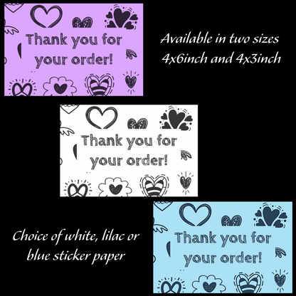 Packaging thermal stickers hearts