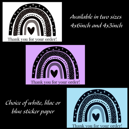 Packaging thermal stickers Rainbow Thank you for your order design