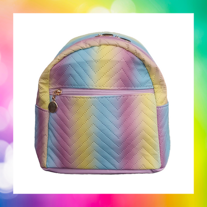 Ombre Chevron Quilted Mini Backpack