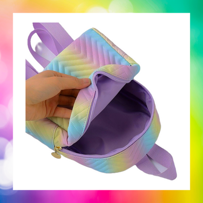 Ombre Chevron Quilted Mini Backpack