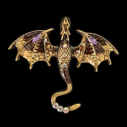 Enamel Flying Dragon Pin Brooch