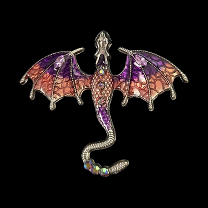 Enamel Flying Dragon Pin Brooch
