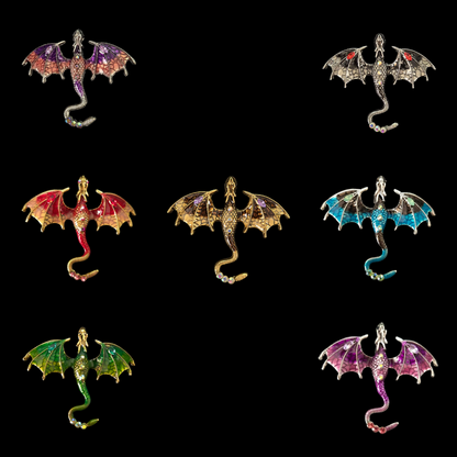 Enamel Flying Dragon Pin Brooch