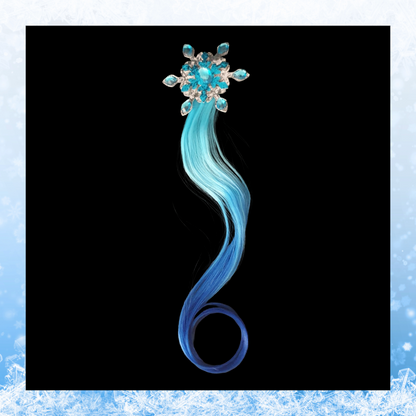 Snow flake hair clip with faux hair extension
