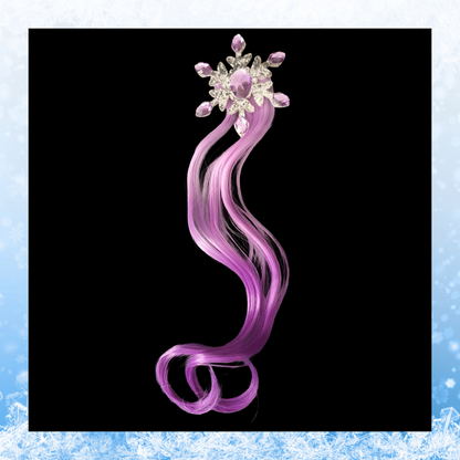 Snow flake hair clip with faux hair extension