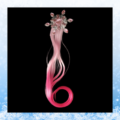 Snow flake hair clip with faux hair extension