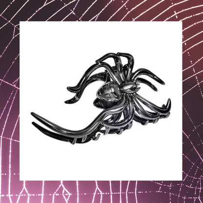 Gun metal grey black creepy spider bug hair clip claw