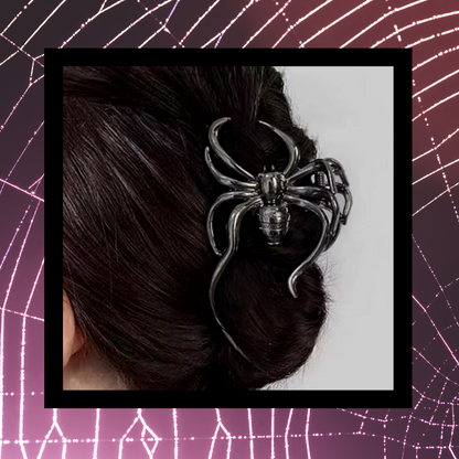 Gun metal grey black creepy spider bug hair clip claw