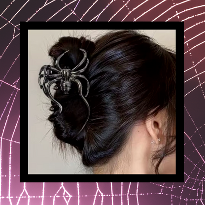 Gun metal grey black creepy spider bug hair clip claw