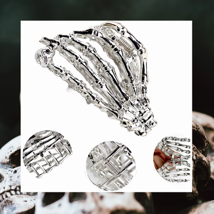 Skeleton hand metal hair clip claw