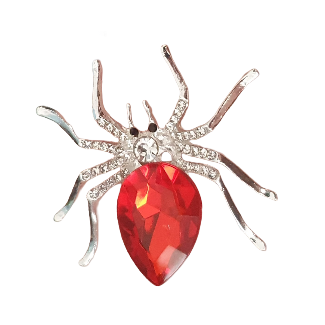 Metal spider gemmed adjustable ring