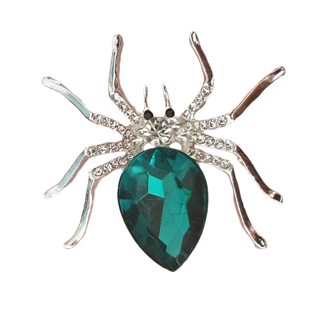 Metal spider gemmed adjustable ring