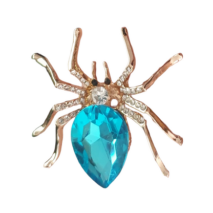 Metal spider gemmed adjustable ring