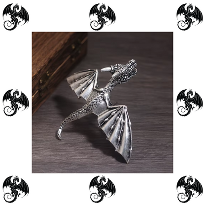 Silver dragon hair barrette clip