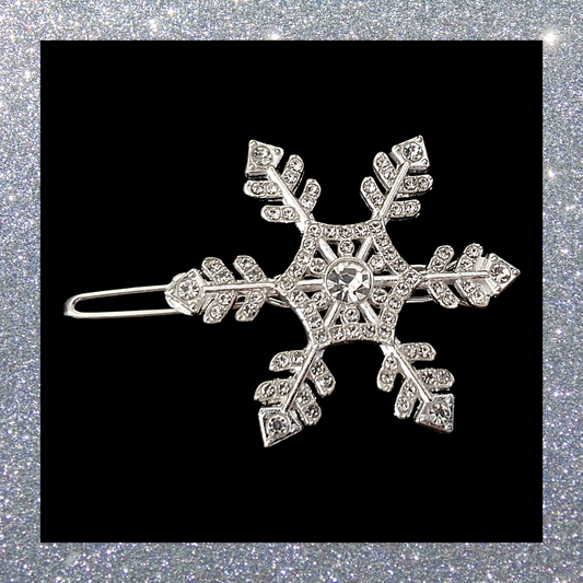 Snowflake crystal hair pin clip