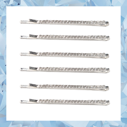 Crystal rhinestone silver gold bridal party hair updo hair slide pins