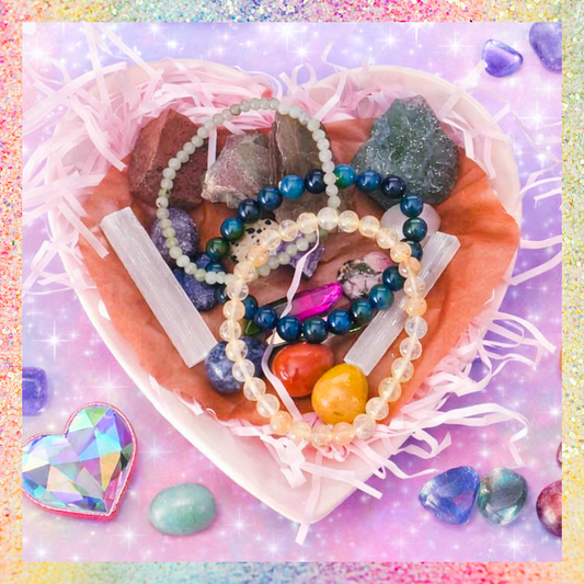 Many Blessings Crystal Heart Bowl 1 – Gemstones for Clarity, Calm, Love, Protection, Healing, Intuition, Strength, Grounding & Abundance