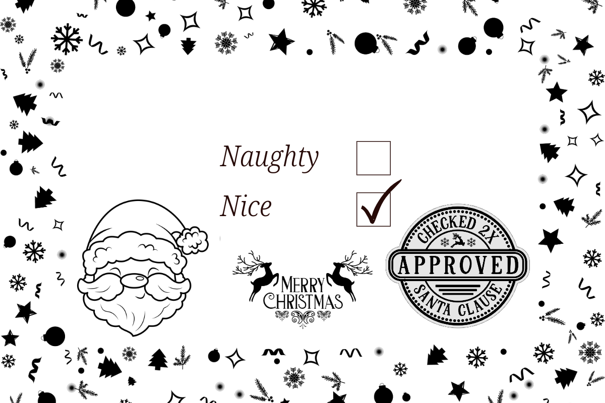 Nice list stickers from Santa Father Christmas