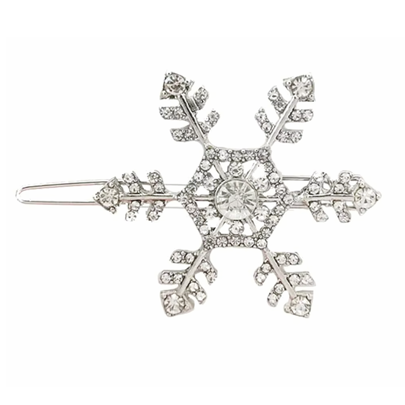 Snowflake crystal hair pin clip