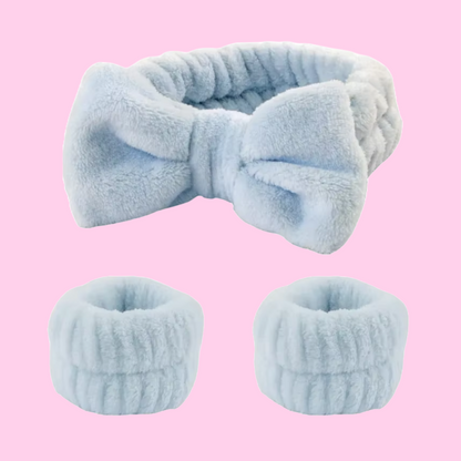 Spa makeup work out head and wristband set