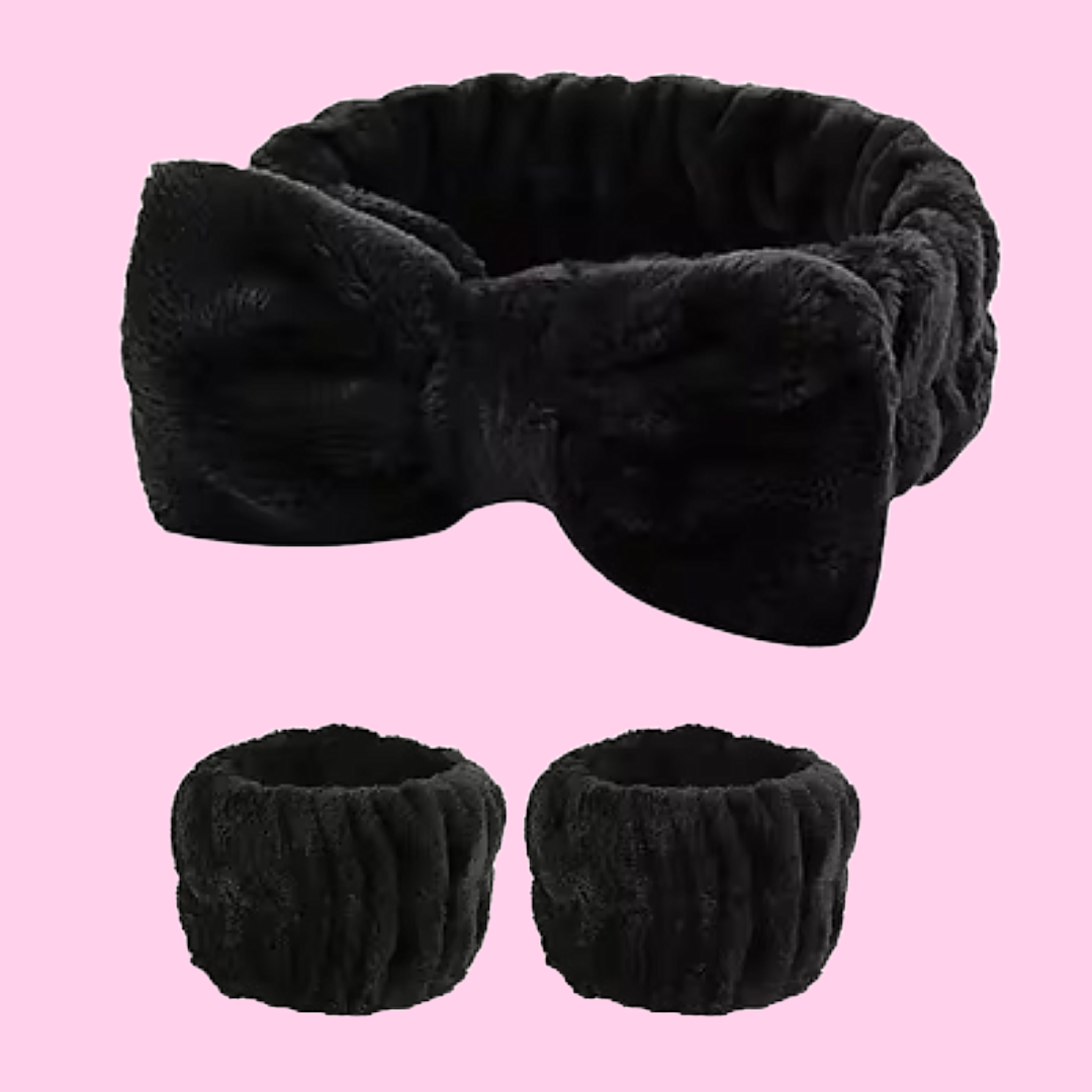 Spa makeup work out head and wristband set