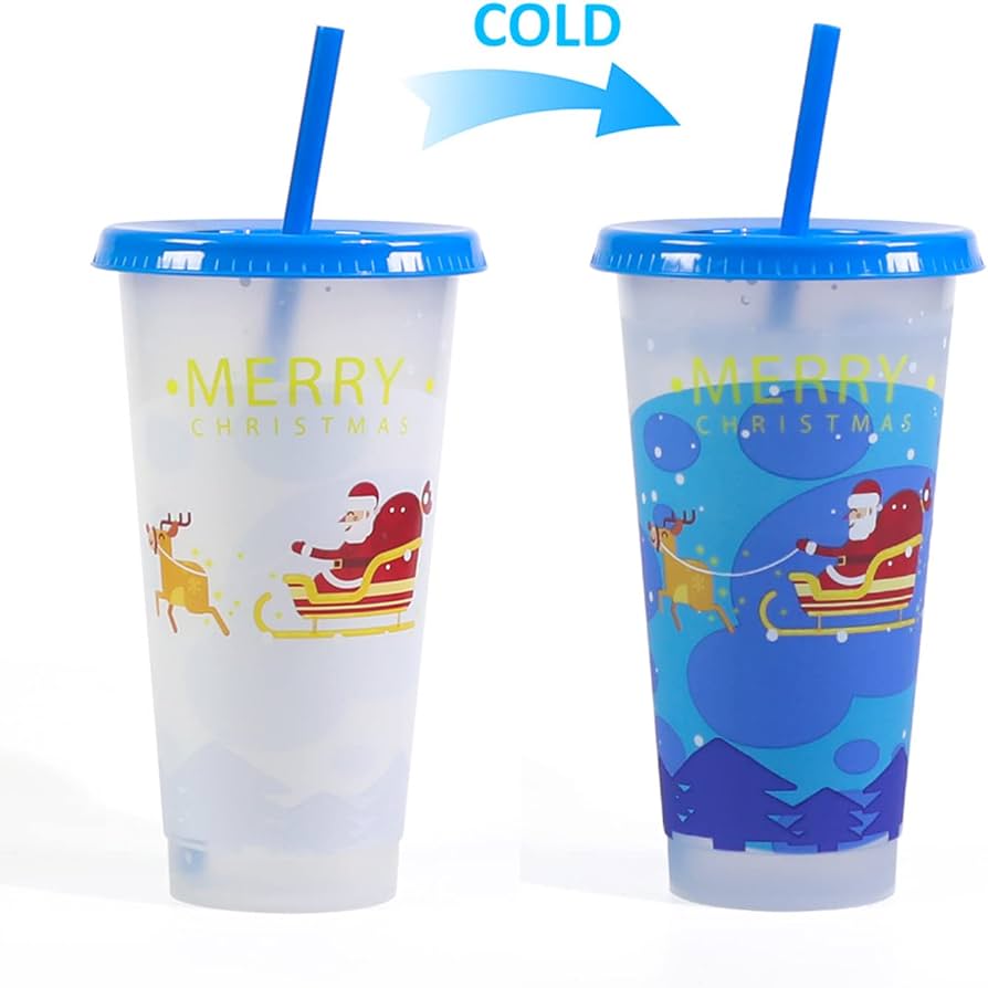 Christmas colour changing cold cups 700ml