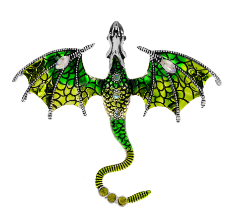 Enamel Flying Dragon Pin Brooch