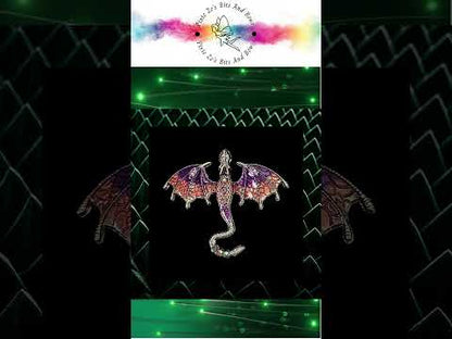 Enamel Flying Dragon Pin Brooch