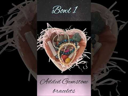 Many Blessings Crystal Heart Bowl 2 – Gemstones for Clarity, Calm, Love, Protection, Healing, Intuition, Strength, Grounding & Abundance
