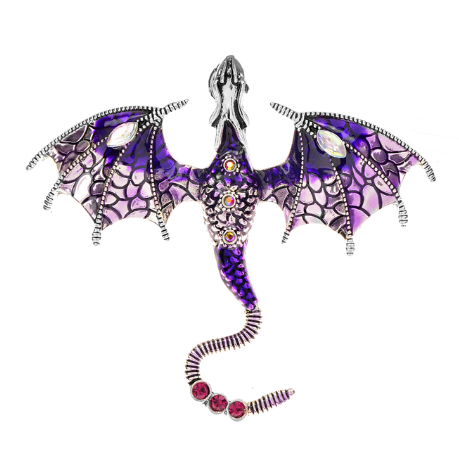 Enamel Flying Dragon Pin Brooch