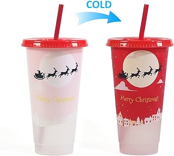 Christmas colour changing cold cups 700ml